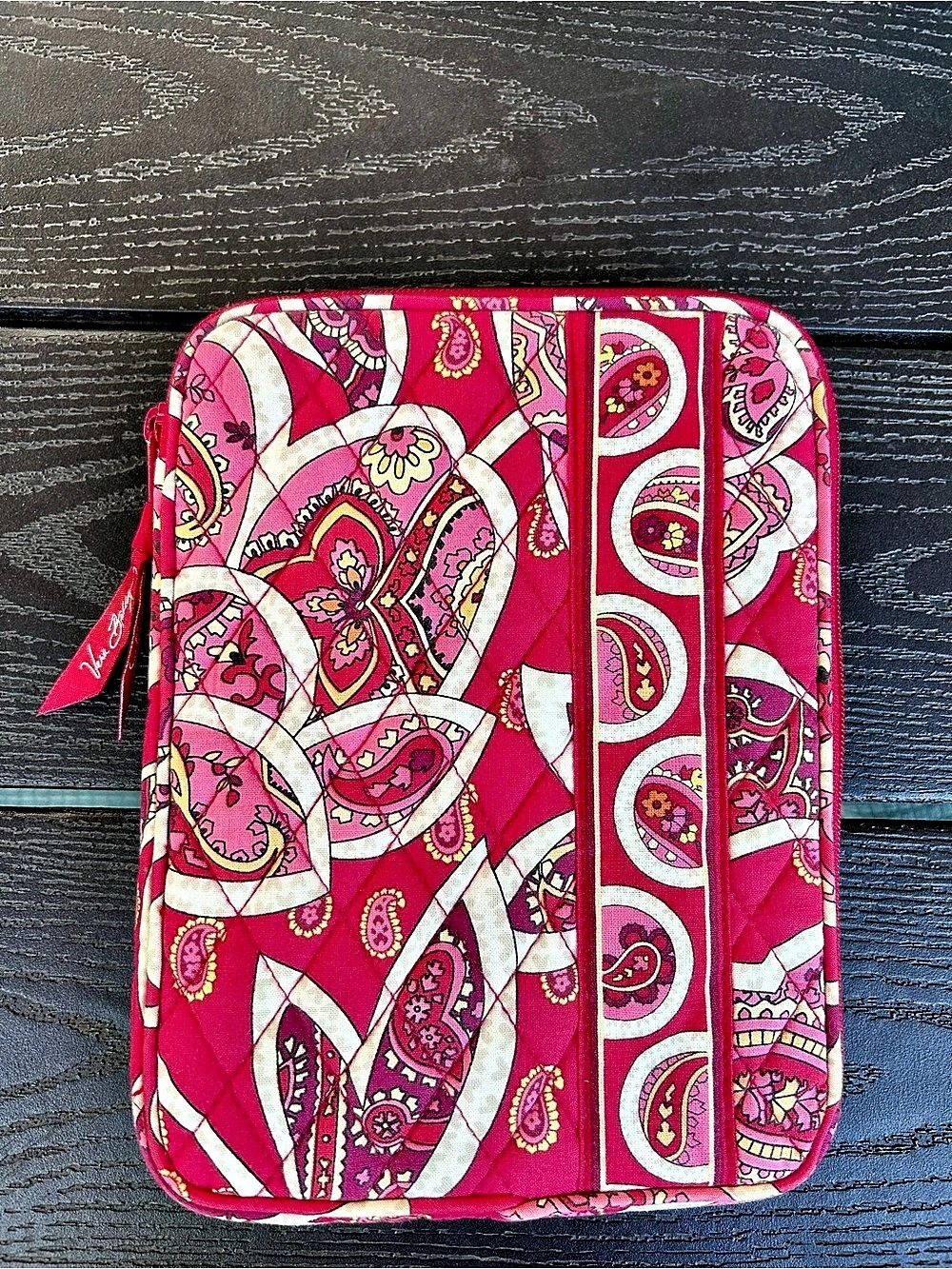 Vera Bradley Quilted Paisley Zip-Around Tablet Sleeve Case Organizer Bag